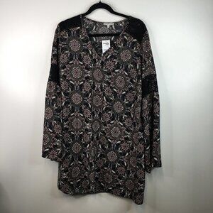 CHARLOTTE RUSSE BOHO LONG SLEEVE DRESS TUNIC Size L. NWT